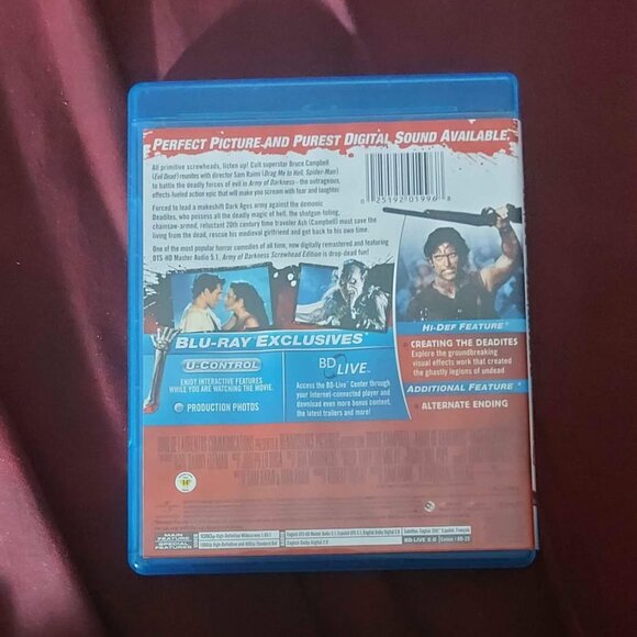 Army of Darkness (Screwhead Edition) Blu-ray 1992 bluray Blu ray Sam raimi Bruce - Picture 2 of 3